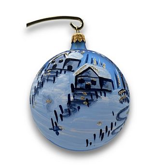 Discover Europe - Made in Italy Winter Village Decorated Glass Christmas Ornament