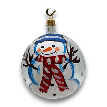 Discover Europe - Made in Italy Snowman Decorated Glass Christmas Ornament