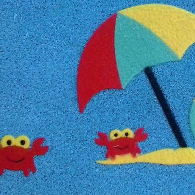 HomeRoots 18" X 30" Blue Coir Tropical Outdoor Door Mat