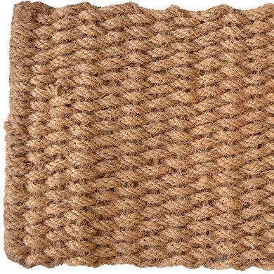 HomeRoots 18" X 30" Brown Coir Weave Outdoor Door Mat