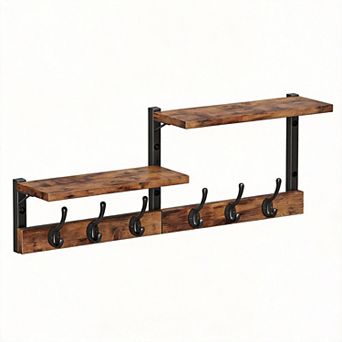 Wall Coat Rack With Shelf and Hooks for Entryway Bedroom 28.7"