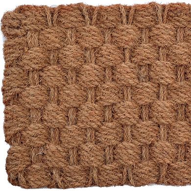 HomeRoots 18" X 30" Brown Coir Weave Outdoor Door Mat