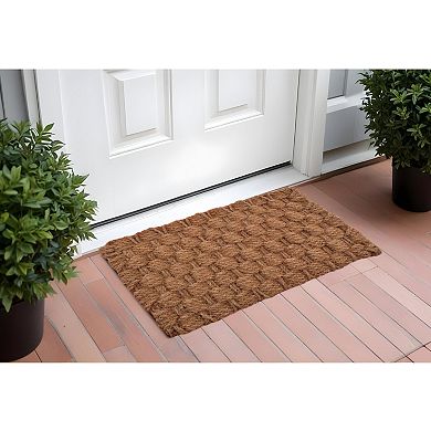 HomeRoots 18" X 30" Brown Coir Weave Outdoor Door Mat