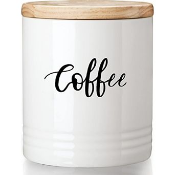 Porcelain Coffee Storage Containers with Lid Space-Saving 4.5"