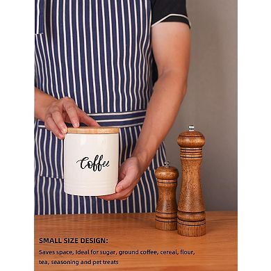 Porcelain Coffee Storage Containers with Lid Space-Saving 4.5"