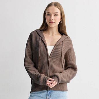 Juniors' SO® Zip-Up Sweater Hoodie