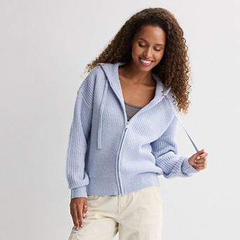 Juniors' SO® Zip-Up Sweater Hoodie