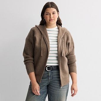 Juniors' Plus Size SO® Zip Hooded Sweater