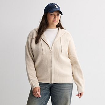 Juniors' Plus Size SO® Zip Hooded Sweater