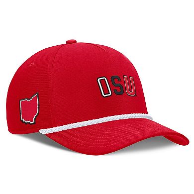 Unisex Nike Scarlet Ohio State Buckeyes 2026 Basketball Refresh 5-Panel Rope Rise Hat