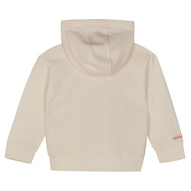 Toddler Mitchell & Ness Cream/Blue New York Knicks Retro Roots Oversized Pullover Hoodie & Pants Set