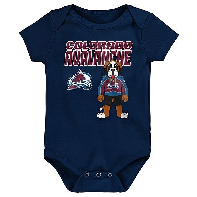 Infant & Newborn Outerstuff Colorado Avalanche Littlest Player Three-Pack Bodysuit Set