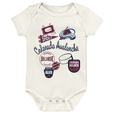Infant & Newborn Outerstuff Colorado Avalanche Littlest Player Three-Pack Bodysuit Set