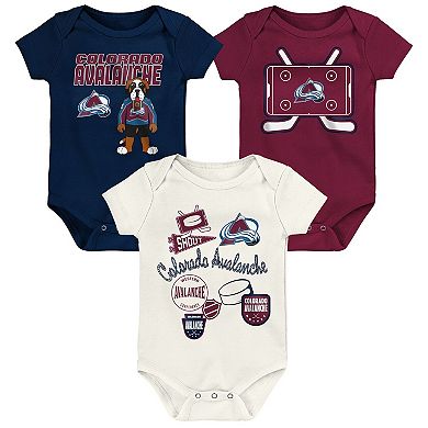 Infant & Newborn Outerstuff Colorado Avalanche Littlest Player Three-Pack Bodysuit Set
