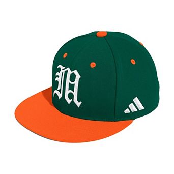 Men's adidas Green Miami Hurricanes On-Field Fitted Baseball Hat