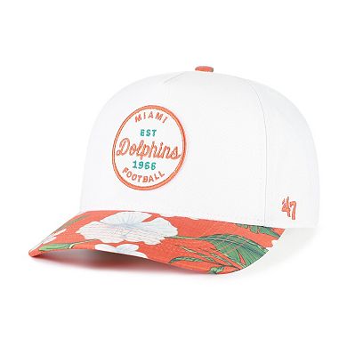 Men's '47 White/Orange Miami Dolphins Beach Side Hitch Adjustable Hat