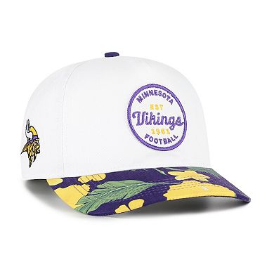 Men's '47 White/Purple Minnesota Vikings Beach Side Hitch Adjustable Hat
