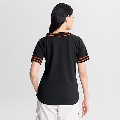 Women's Fanatics Black Baltimore Orioles Diva Race Ahead Raglan V-Neck T-Shirt