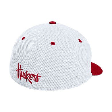 Men's adidas White Nebraska Huskers On-Field Fitted Baseball Hat
