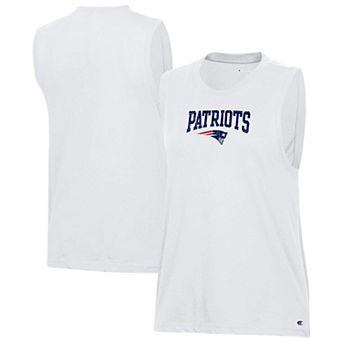 Women's Champion White New England Patriots Muscle Tank Top