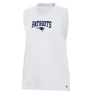 Women's Champion White New England Patriots Muscle Tank Top