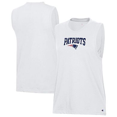 Women's Champion White New England Patriots Muscle Tank Top