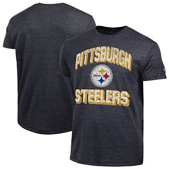 Men's Champion Heather Black Pittsburgh Steelers Ultimate Tri-Blend T-Shirt