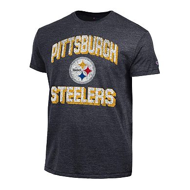 Men's Champion Heather Black Pittsburgh Steelers Ultimate Tri-Blend T-Shirt