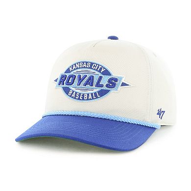 Youth '47 Natural/Royal Kansas City Royals Frame Out Hitch Adjustable Hat