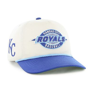 Youth '47 Natural/Royal Kansas City Royals Frame Out Hitch Adjustable Hat