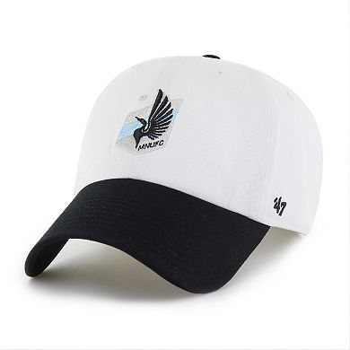 Men's '47 White Minnesota United FC Two-Tone Clean Up Adjustable Hat