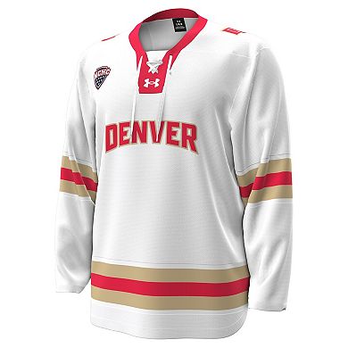 Men's Under Armour White Denver Pioneers Home Replica Hockey Jersey