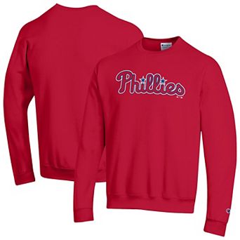 Men's Champion Red Philadelphia Phillies Powerblend Wordmark Sweatshirt