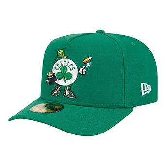 Men's New Era Kelly Green Boston Celtics Injection Cartoon Logo A-Frame 59FIFTY Fitted Hat