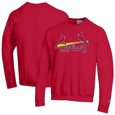 Men's Champion Red St. Louis Cardinals Powerblend Wordmark Sweatshirt