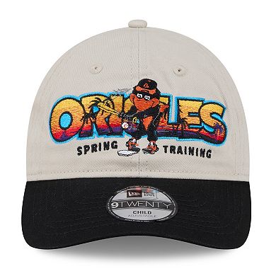 Youth New Era Stone/Black Baltimore Orioles 2026 Spring Training Fan Pack Batter 9TWENTY Adjustable Hat