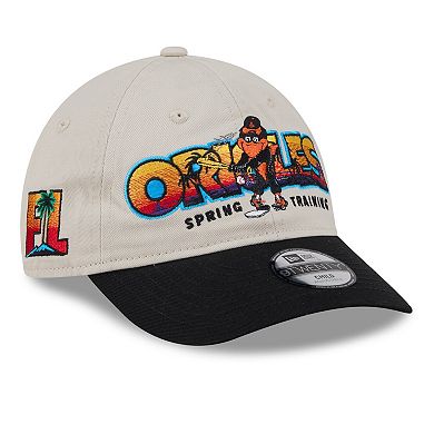 Youth New Era Stone/Black Baltimore Orioles 2026 Spring Training Fan Pack Batter 9TWENTY Adjustable Hat
