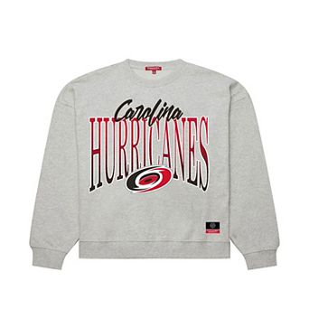 Women's Mitchell & Ness Heather Gray Carolina Hurricanes Hockey Night Sweatshirt