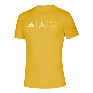 Men's adidas Gold ECU Pirates Powder Purple Tonal Logo T-Shirt
