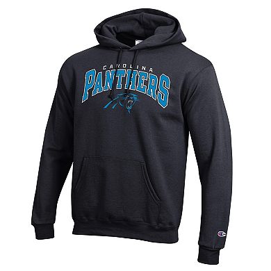Men's Champion Black Carolina Panthers Powerblend Arch over Logo Hoodie