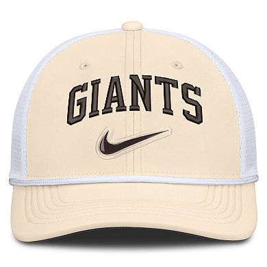 Men's Nike Natural/White San Francisco Giants Rise Dri-FIT Trucker Adjustable Hat
