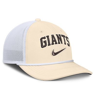 Men's Nike Natural/White San Francisco Giants Rise Dri-FIT Trucker Adjustable Hat