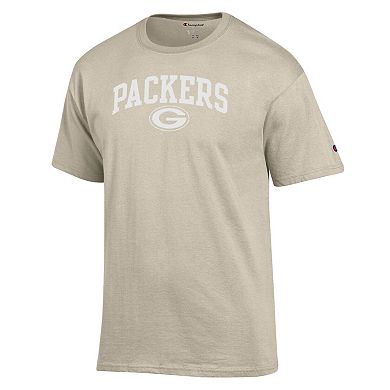 Men's Champion Oatmeal Green Bay Packers Jersey T-Shirt