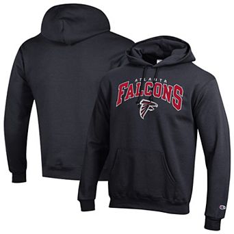 Men's Champion Black Atlanta Falcons Powerblend Arch over Logo Hoodie