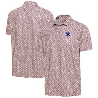 Men's Antigua Pink Kentucky Wildcats Desert Dry Dogwood Polo