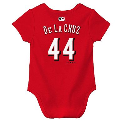 Newborn & Infant Nike Elly De La Cruz Red Cincinnati Reds Name & Number Bodysuit