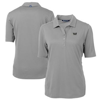 Women's Cutter & Buck Gray Washington Commanders DryTec Virtue Eco Pique Recycled Polo