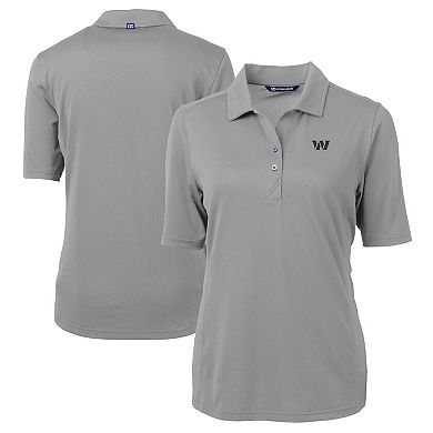 Women's Cutter & Buck Gray Washington Commanders DryTec Virtue Eco Pique Recycled Polo