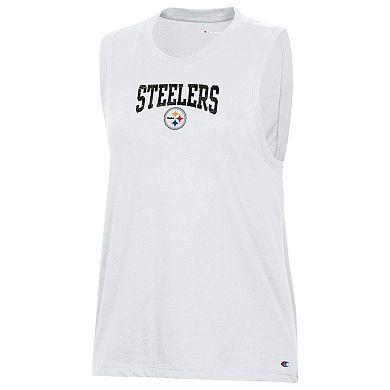 Women's Champion White Pittsburgh Steelers Muscle Tank Top