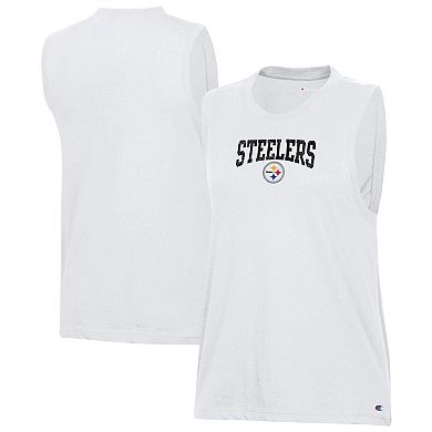 Women's Champion White Pittsburgh Steelers Muscle Tank Top